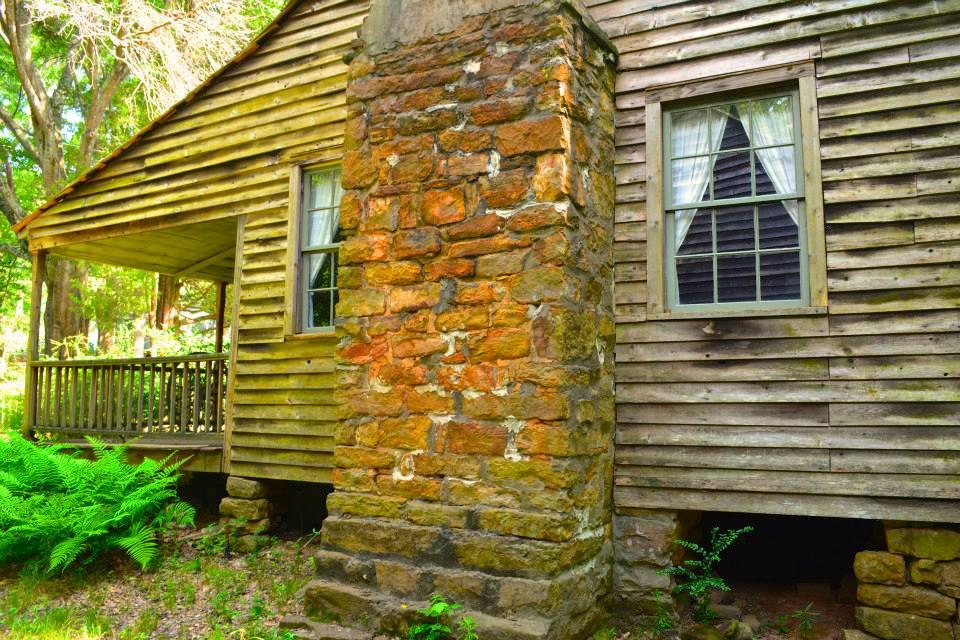Closeup view of the right side chimney at The McAdory House